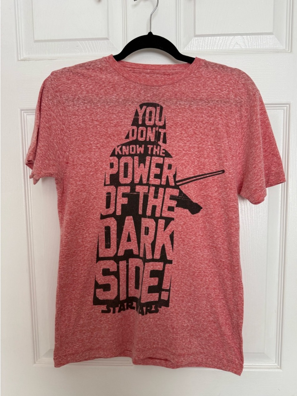 Star Wars Heather Red Short Sleeve Graphic Tee with Black Print